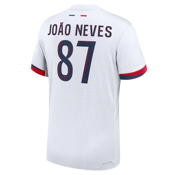 Nike Paris Saint-Germain Joao Neves Away Jersey 24/25 (White/Midnight Navy)
