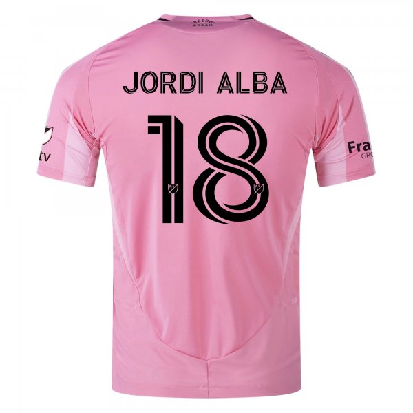 adidas Jordi Alba Inter Miami CF Home Jersey 25/26 w/ MLS Patches + Sponsor (Easy Pink)