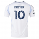 adidas San Diego FC Anders Dreyer Away Jersey 25/26 w/ MLS & Apple Patch (White)